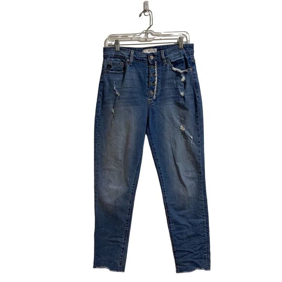 Kancan Button Fly Distressed Raw Hem High Waist Jeans Sz 28 - Picture 1 of 12